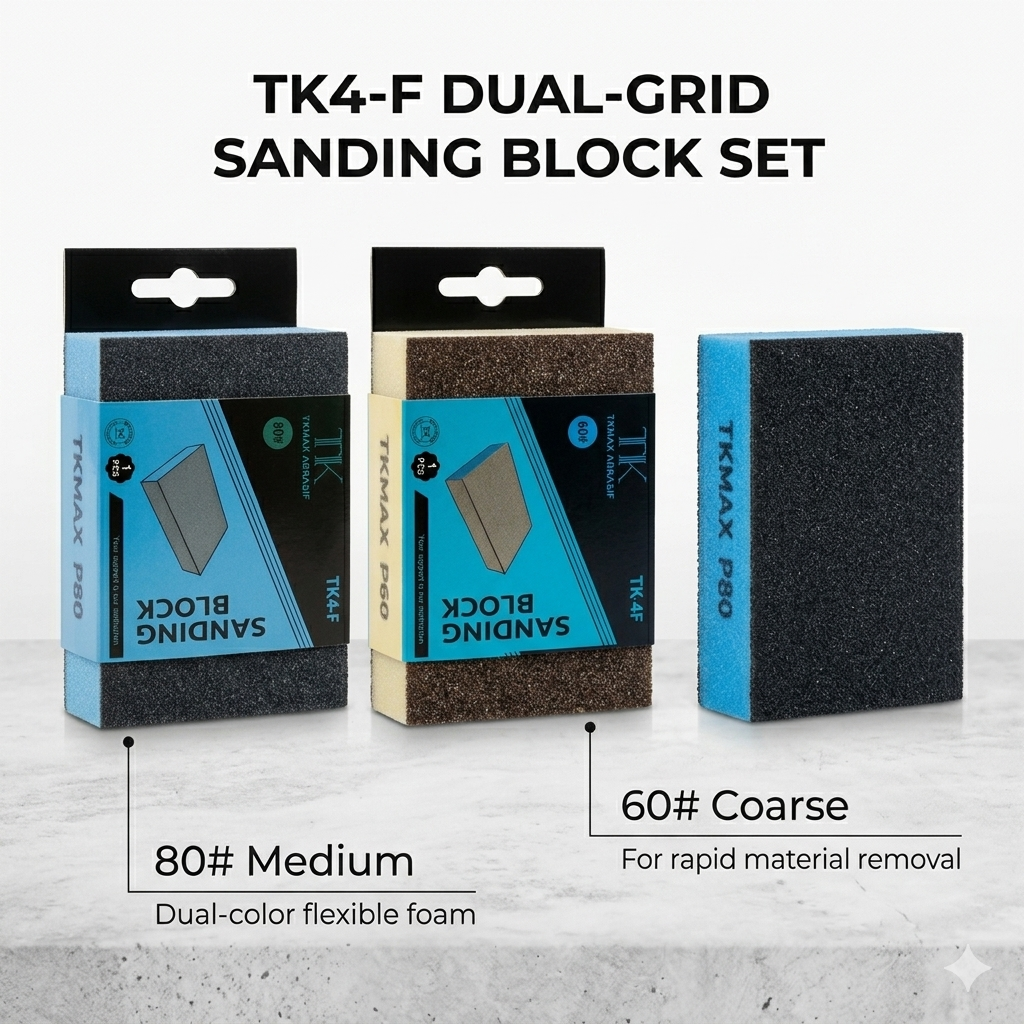 Bloc Abrasif TKMAX Sanding Block TK4-F – Éponge de Ponçage Multi-Grains 60# / 80# - Image 2